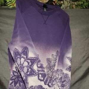 Purple Lace Pattern Sweatshirt